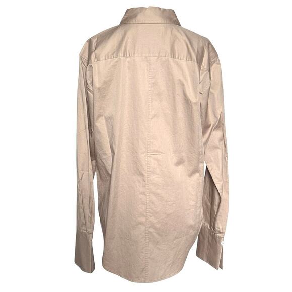 FRAME The Standard Long Sleeve Button Down Shirt In Cafe Au Lait Tan Small - Picture 5 of 9